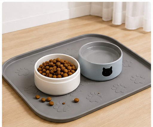 Tapis anti-éclaboussures pour gamelle de chat L'Onde Féline
